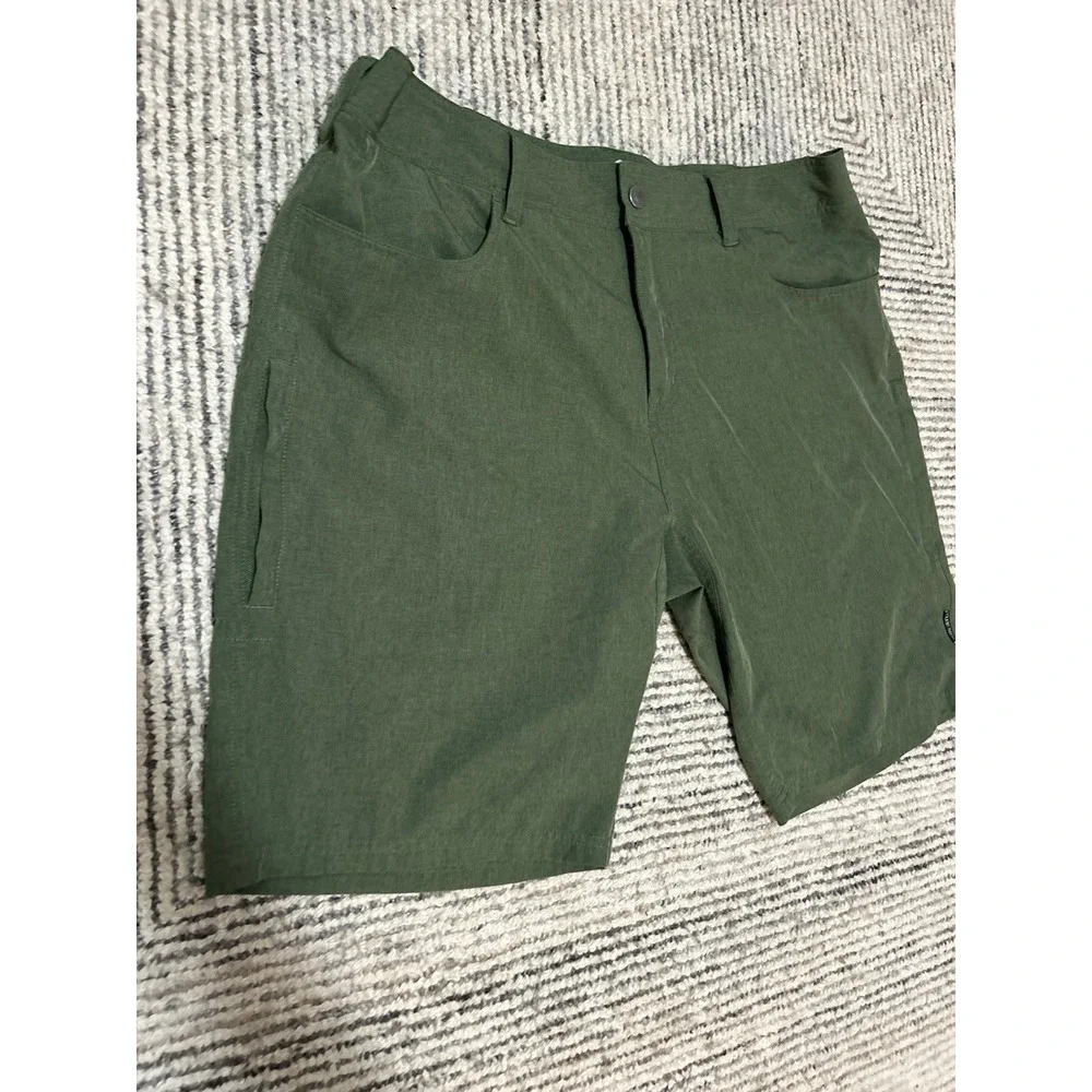 Club Ride Cycling Shorts Mens XL Green Stretch Zip Pocket Bike Trail